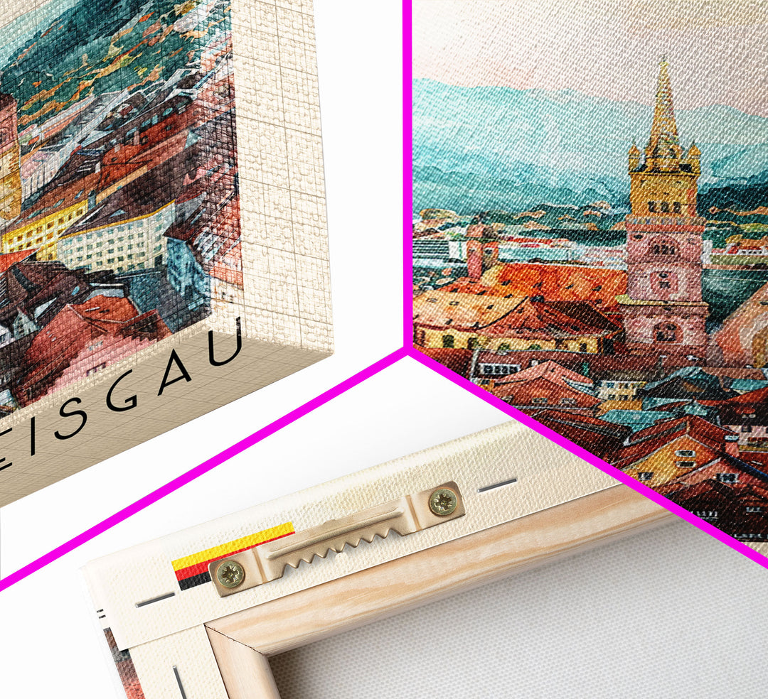 Freiburg, Germany Travel Poster Art, Framed Canvas Print for Living Room or Bedroom, Scenic Wall Art, Perfect Home Decoration