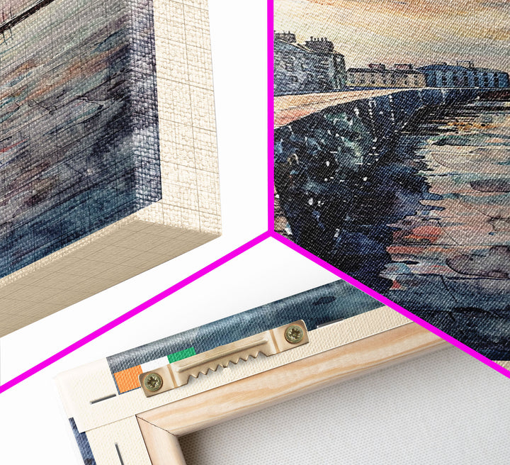 Galway, Ireland Travel Poster Art, Framed Canvas Print for Living Room or Bedroom, Coastal Wall Art, Home Decoration