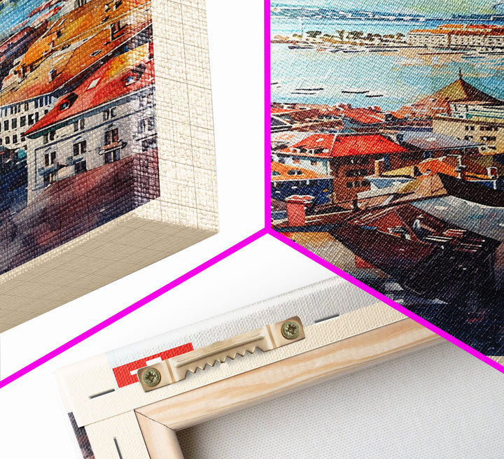 Geneva, Switzerland Travel Poster Art, Framed Canvas Print for Living Room or Bedroom, Scenic Wall Art, Home Decoration