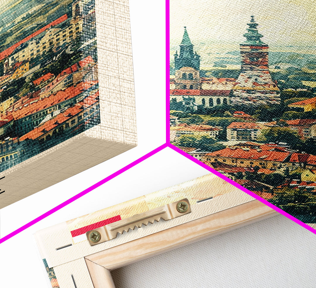 Gliwice Poland Cityscape Art, Framed Canvas Print, Bedroom Wall Art, Travel Poster Art, Wall Decoration, Polish Art