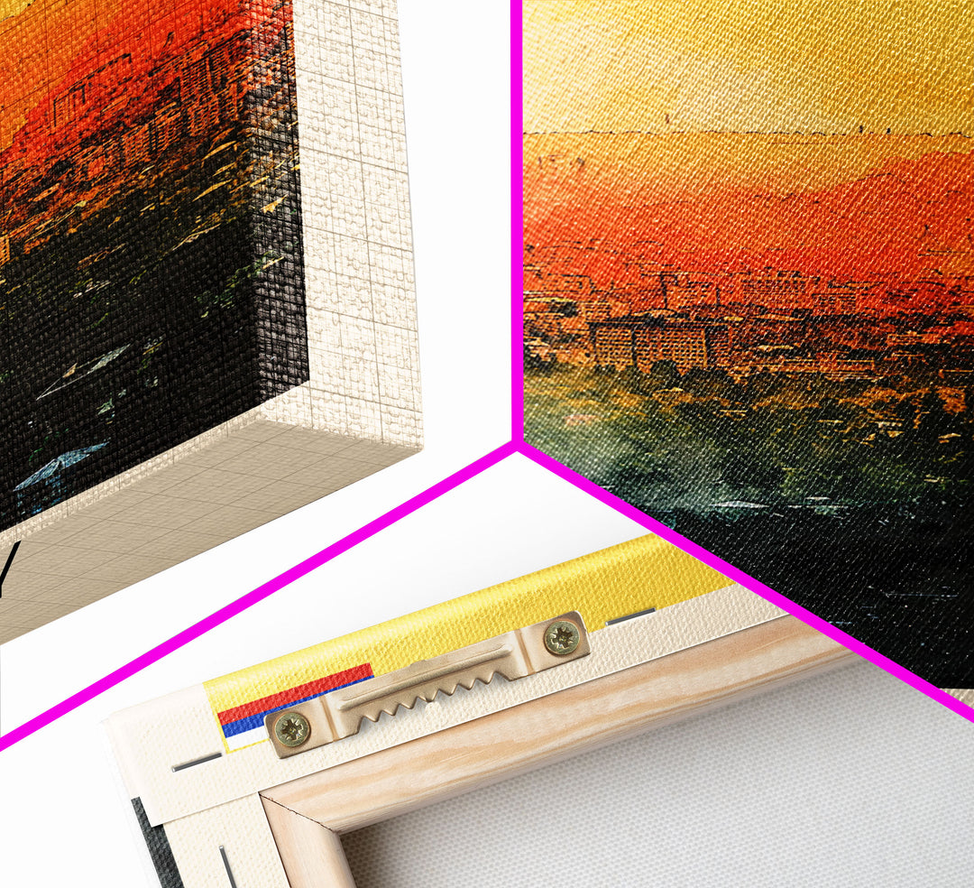 Grozny Russia City View Art, Framed Canvas Print, Bedroom Wall Art, Travel Poster Art, Unique Home Decor, Russian Wall Art