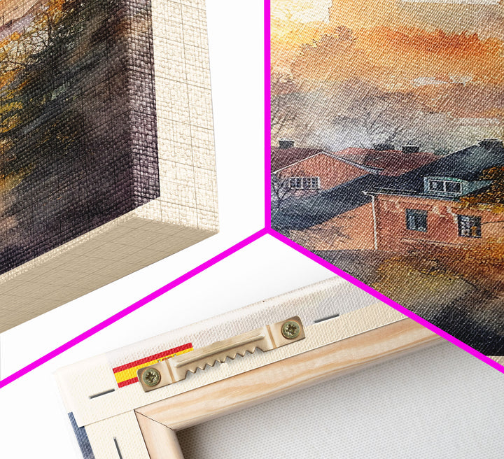 Gävle Sweden Scenic View Art, Framed Canvas Print, Living Room Wall Art, Travel Poster, Home Decor, Swedish Wall Art