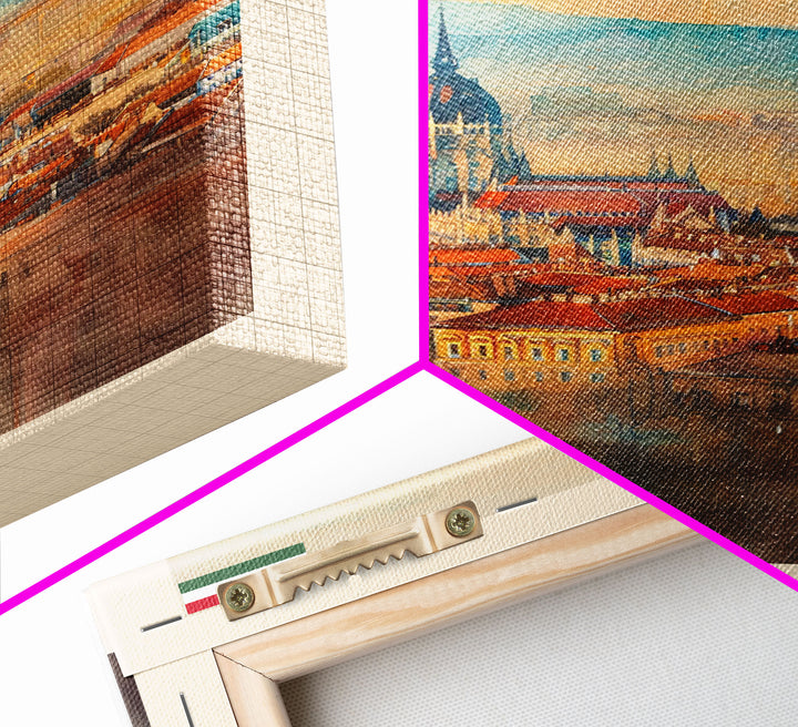 Győr Hungary Cityscape Art, Framed Canvas Print, Bedroom Wall Art, Travel Poster Art, Home Decoration, Hungarian Wall Art