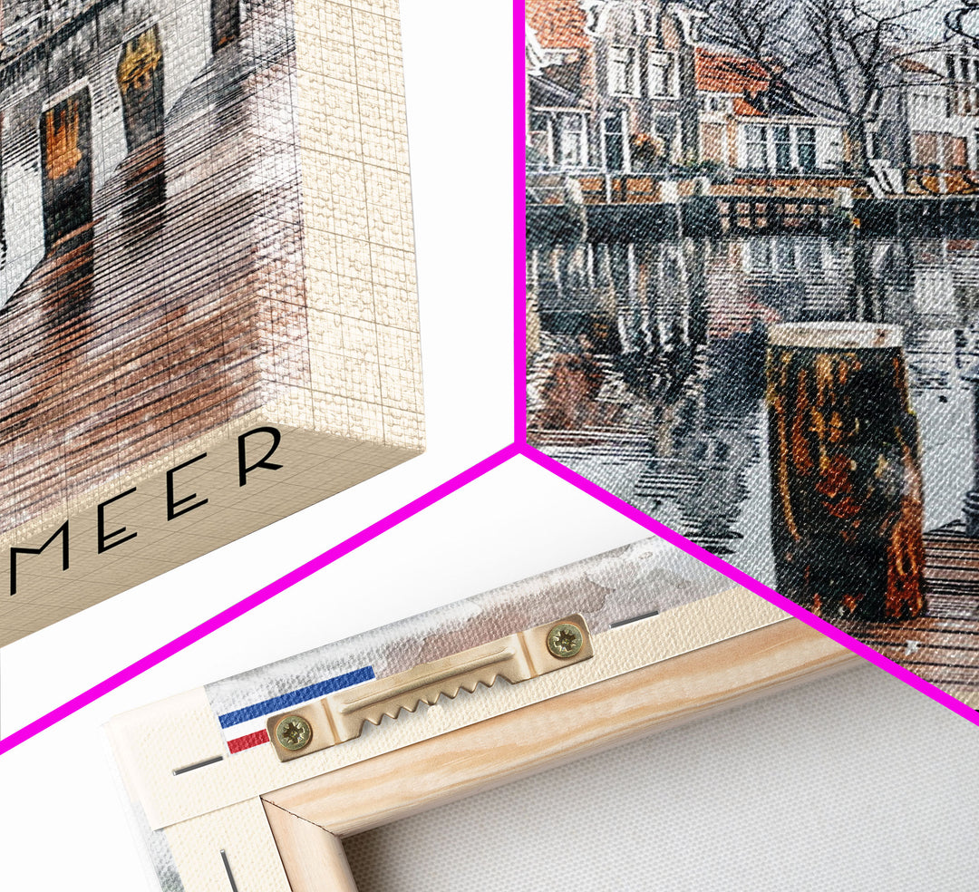 Haarlem Netherlands Historic City Art, Framed Canvas Print, Living Room Wall Art, Travel Poster, Home Decor, Dutch Wall Art