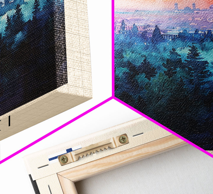 Helsinki Finland Skyline Art Print, Framed Canvas Wall Art, Living Room Decor, Office Art, Cityscape Poster, Home Decor, Travel Poster Art