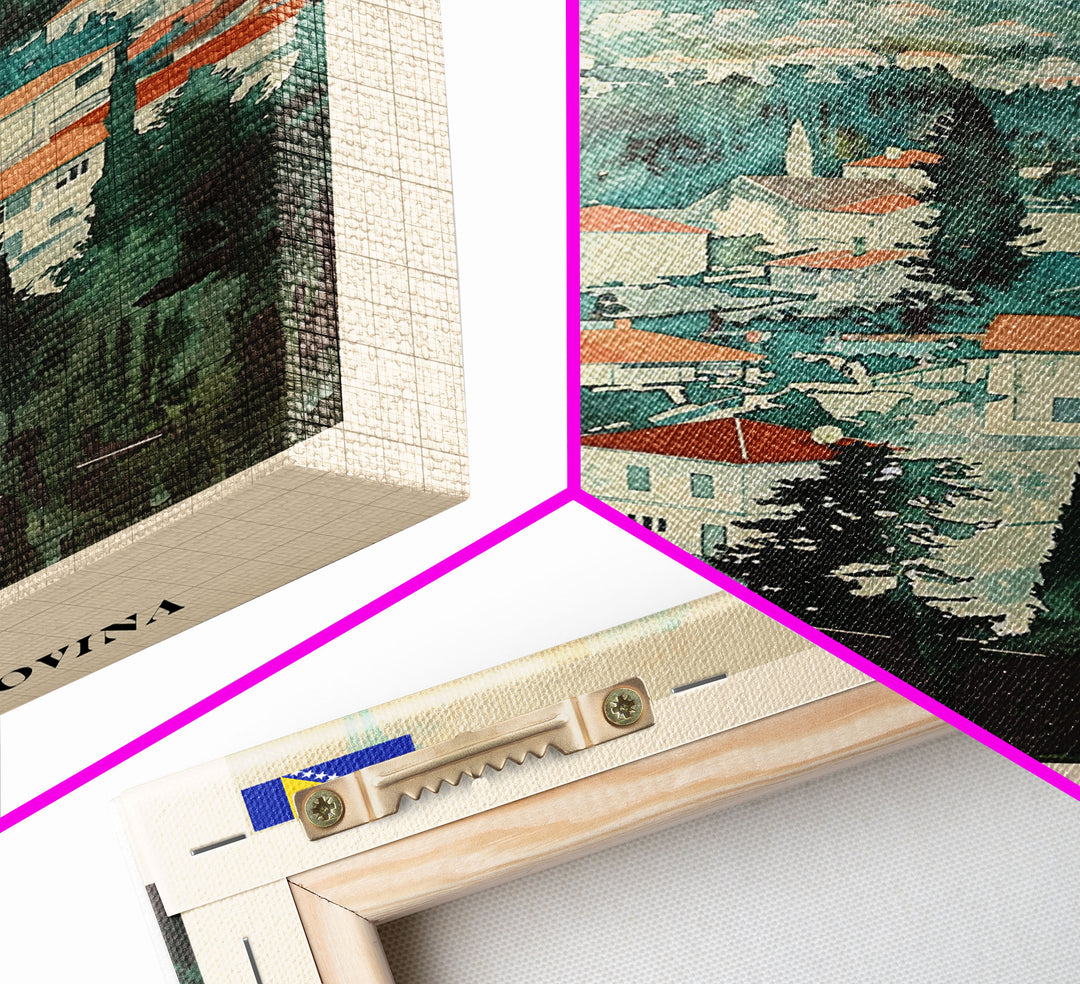 Ilidza Bosnia Scenic Mountain View Art Print, Beautiful Canvas Print for Nature Lovers, Travel Poster for Home Decor, Bosnian Landscape Wall Art