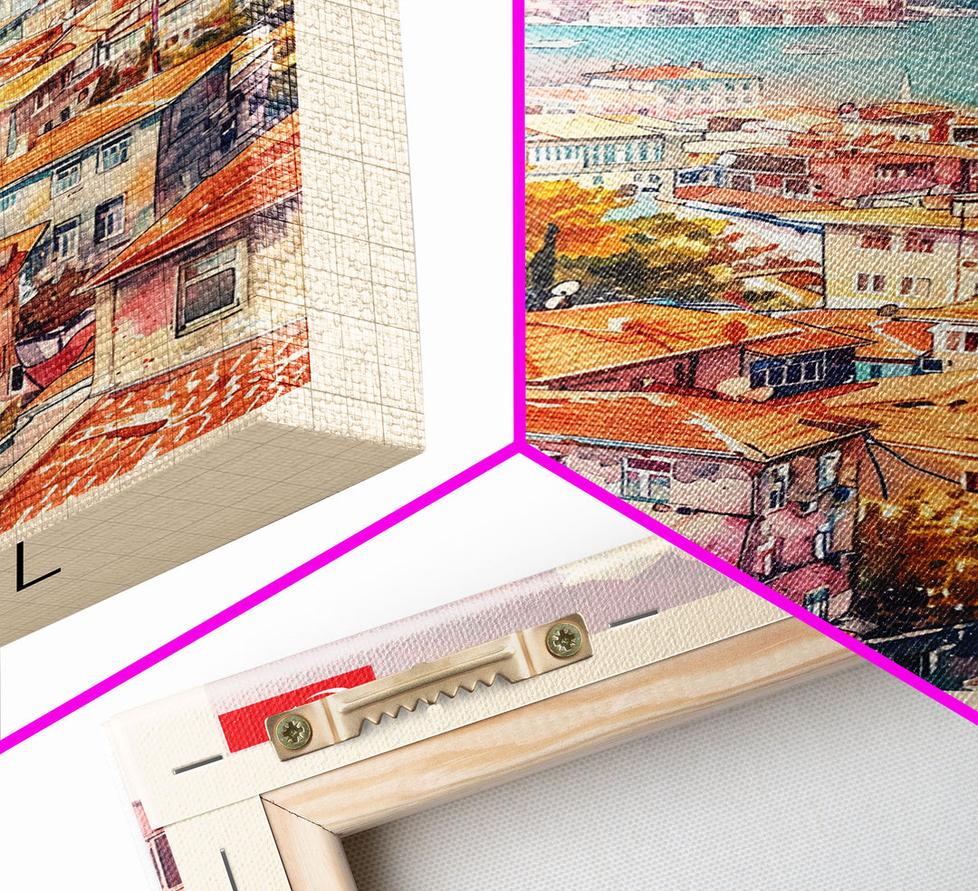 Istanbul Turkey Bosphorus Art Print, Beautiful Canvas Print for Home Decor, Travel Poster for Living Room Wall Art, Turkish Cultural Scene