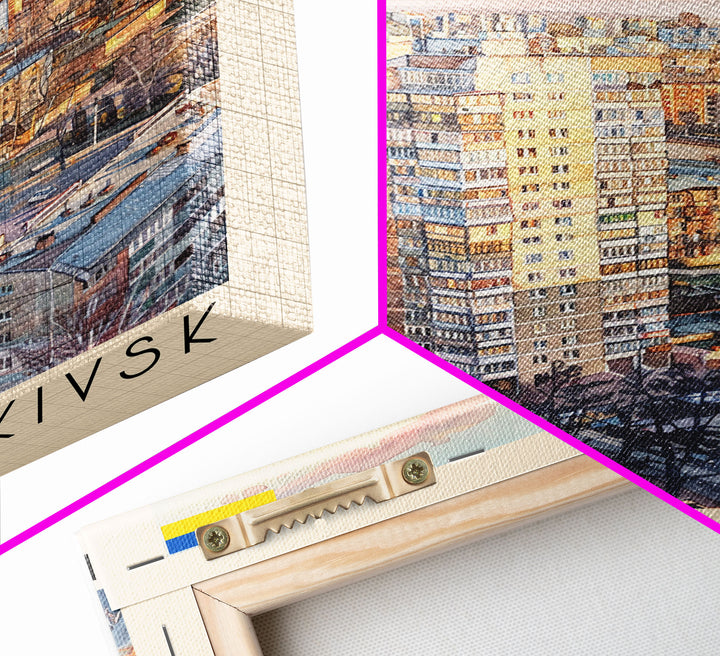 Ivano-Frankivsk Ukraine Cityscape Art Print, Sunset View Canvas Print for Home Decor, Travel Poster for Living Room Wall Art, Ukrainian Scene