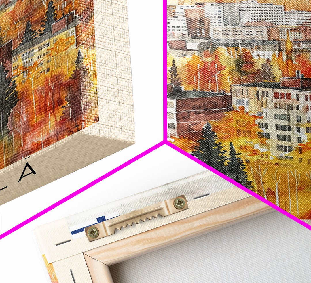 Jyvaskyla Finland Scenic Waterfront, Framed Canvas Print, Travel Poster, Nordic Wall Art, Living Room Decor, Peaceful Landscape, Home Tranquility