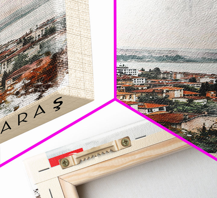 Kahramanmaras Turkey Historical View, Framed Canvas Print, Travel Poster, Cultural Wall Art, Bedroom Decor, Ancient Cityscape, Rich Home Decoration