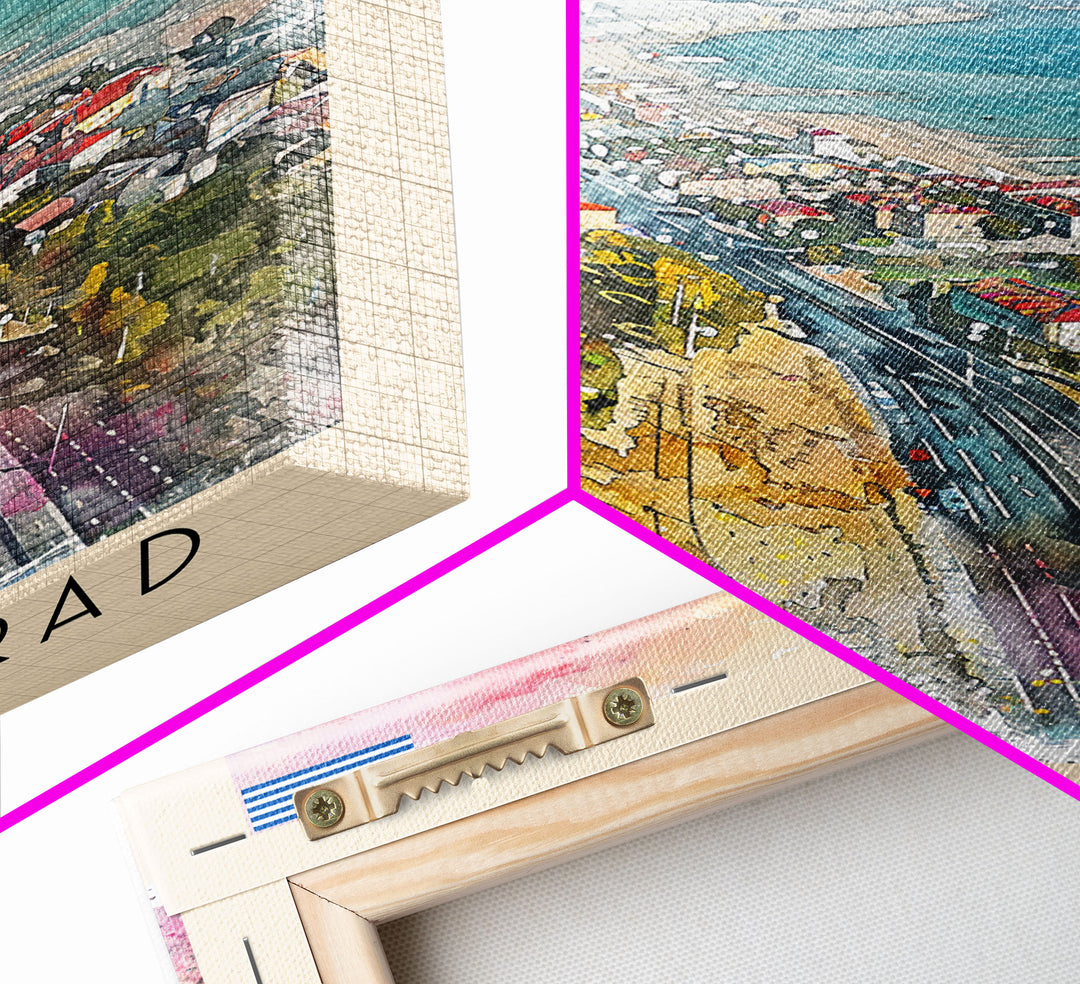 Kaliningrad Russia Urban Landscape, Framed Canvas Print, Travel Poster, Modern Wall Art, Office Decor, Russian Cityscape, Contemporary Home Decoration