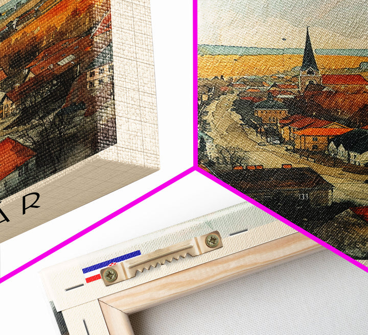 Kaposvar Hungary Urban Landscape, Framed Canvas Print, Travel Poster, Wall Art, Home Decoration, Cityscape Decor, Living Room Art, Hungarian City