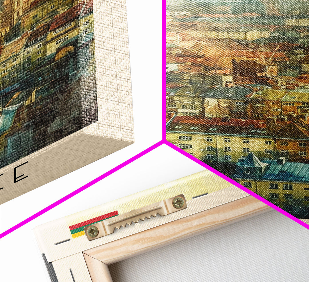 Katowice Poland Cityscape View, Framed Canvas Print, Travel Poster, Wall Art, Home Decoration, Urban Decor, Living Room Art, Polish City