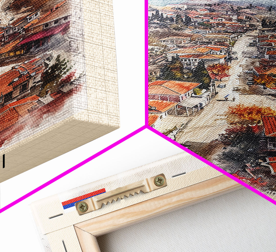 Kayseri Turkey Urban Landscape, Framed Canvas Print, Travel Poster, Wall Art, Home Decoration, Cityscape Decor, Living Room Art, Turkish City