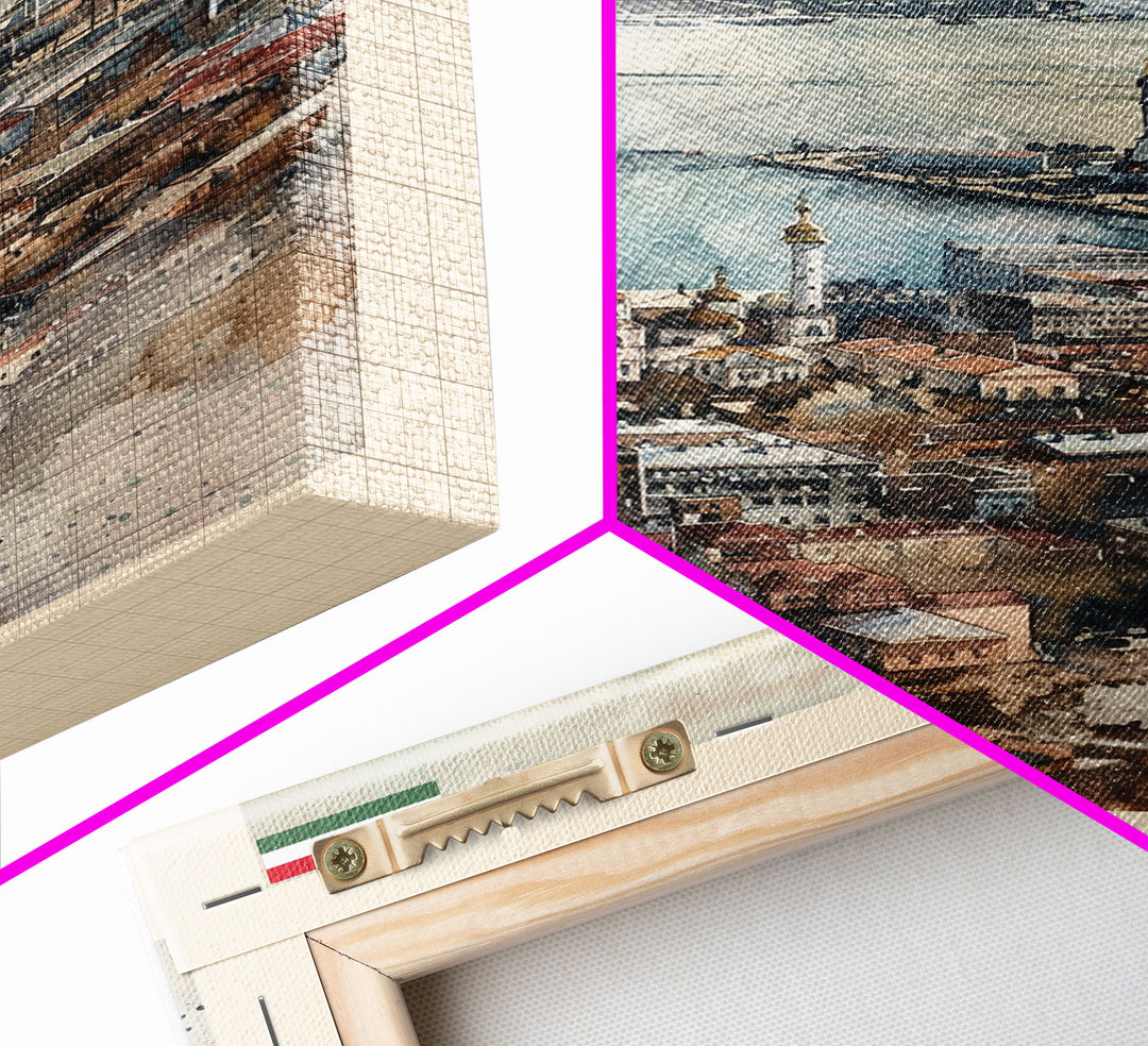 Kazan Russia Scenic View, Framed Canvas Print, Travel Poster, Wall Art, Living Room Decor, Cityscape Art, Modern Home Decoration, Russian City