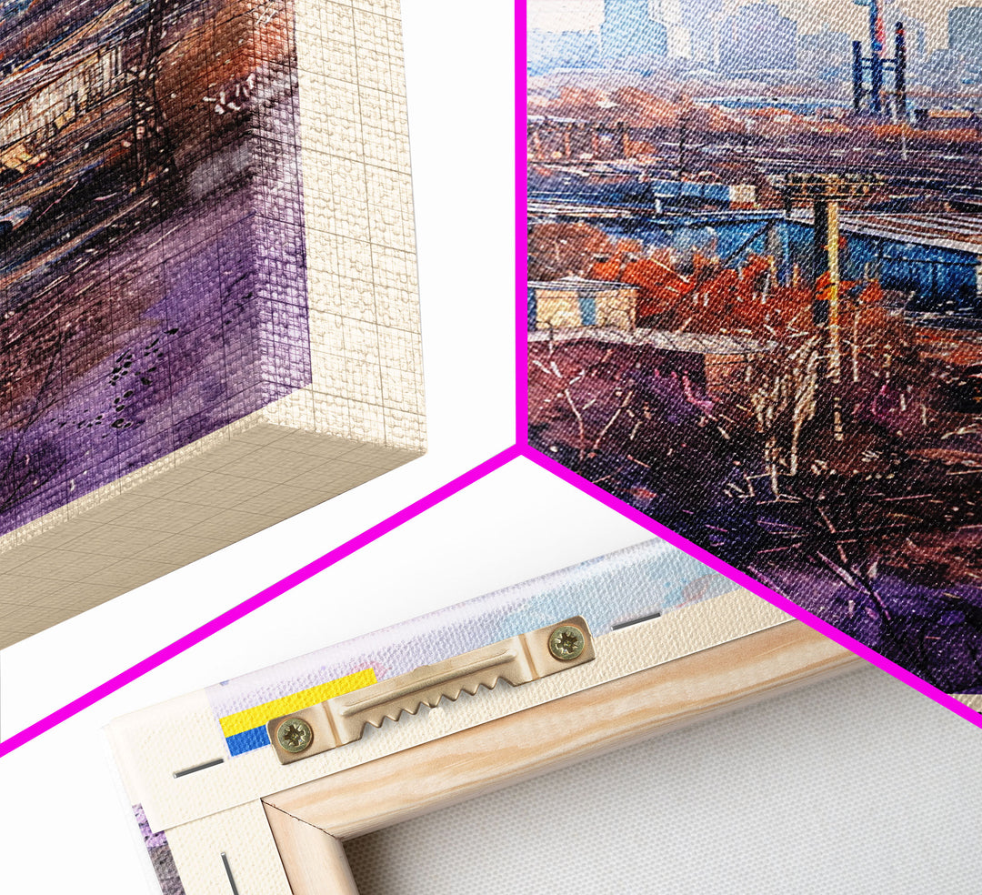 Khimki Russia Scenic Landscape, Framed Canvas Print, Travel Poster, Wall Art, Home Decor, Living Room Decoration, Russian City Art