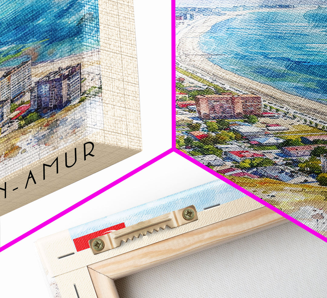 Komsomolsk-on-Amur Russia Industrial Cityscape, Framed Canvas Print, Travel Poster, Wall Art, Study Room Decor, Russian Urban Artwork, Industrial Scene