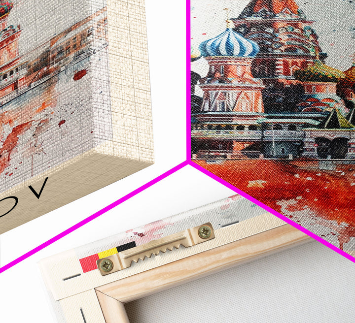 Korolyov Russia Scenic Cityscape, Framed Canvas Print, Travel Poster, Wall Art, Dining Room Decor, Russian Urban Landscape, Cityscape Painting