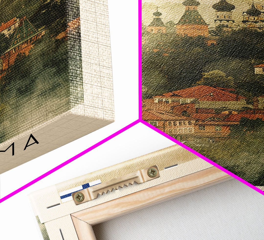 Kostroma Russia Winter Cityscape, Framed Canvas Print, Travel Poster, Wall Art, Entryway Decor, Russian Winter Landscape, Snowy Urban Scene