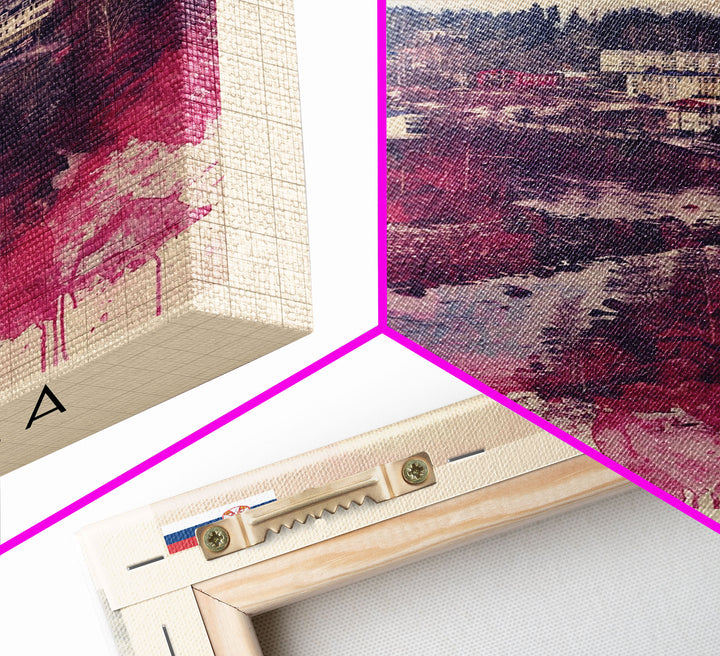 Kouvola Finland Scenic Winter View, Framed Canvas Print, Travel Poster, Wall Art, Bathroom Decor, Finnish Urban Landscape, Scenic Winter Painting