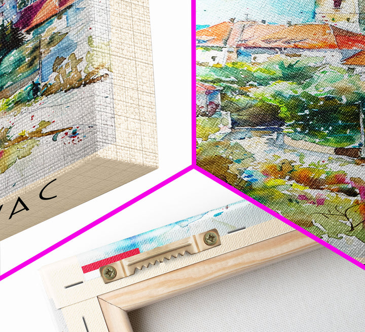 Kragujevac Serbia Travel Poster Framed Canvas Print, Watercolor Painting, Boho Wall Art, Living Room Decor, Scenic Art, Travel Print