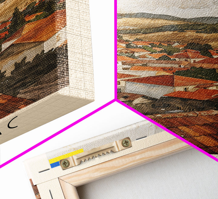 Krusevac Serbia Travel Poster Framed Canvas Print, Watercolor Cityscape, Artistic Wall Decor, Home Decoration, Travel Print, Original Art