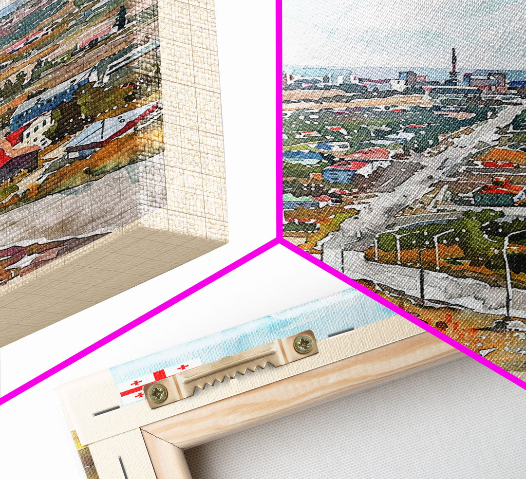 Kursk Russia Travel Poster Framed Canvas Print, Watercolor Cityscape, Wall Art, Home Decor, Travel Print, Original Painting, Artistic Gift