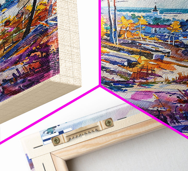 Lahti Finland Travel Poster Framed Canvas Print, Scenic Landscape, Watercolor Art, Wall Decor, Home Decoration, Travel Print, Original Painting