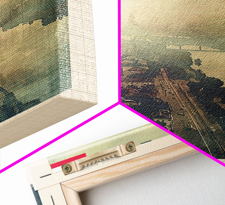 Lublin Poland Travel Poster Framed Canvas Print, Historic Cityscape, Watercolor Painting, Wall Art, Home Decor, Travel Print, Artistic Gift