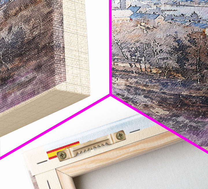 Lund Sweden Travel Poster Framed Canvas Print, Historic Cityscape, Watercolor Art, Wall Decor, Home Decoration, Travel Print, Original Art