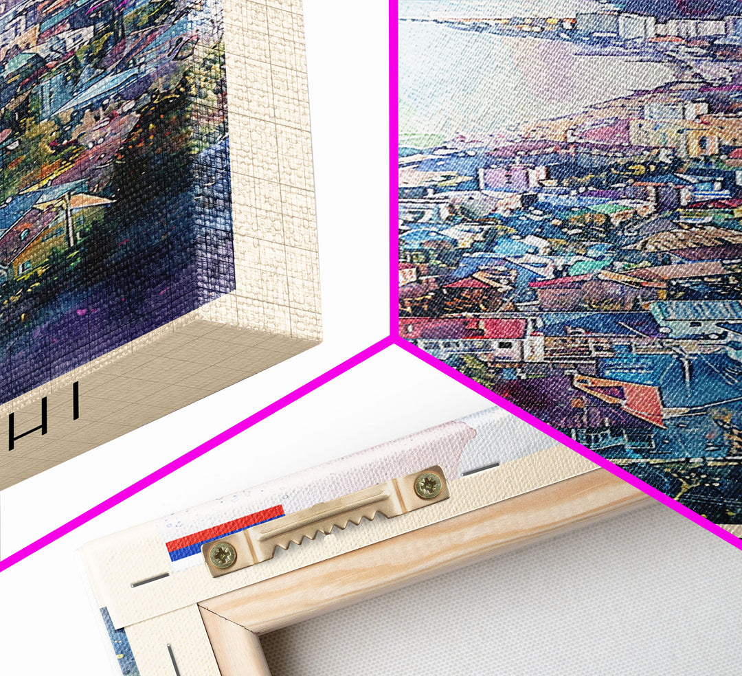 Mytishchi Russia Travel Poster Framed Canvas Print, Vibrant Cityscape, Watercolor Art, Wall Hanging, Home Decor, Travel Print, Unique Piece