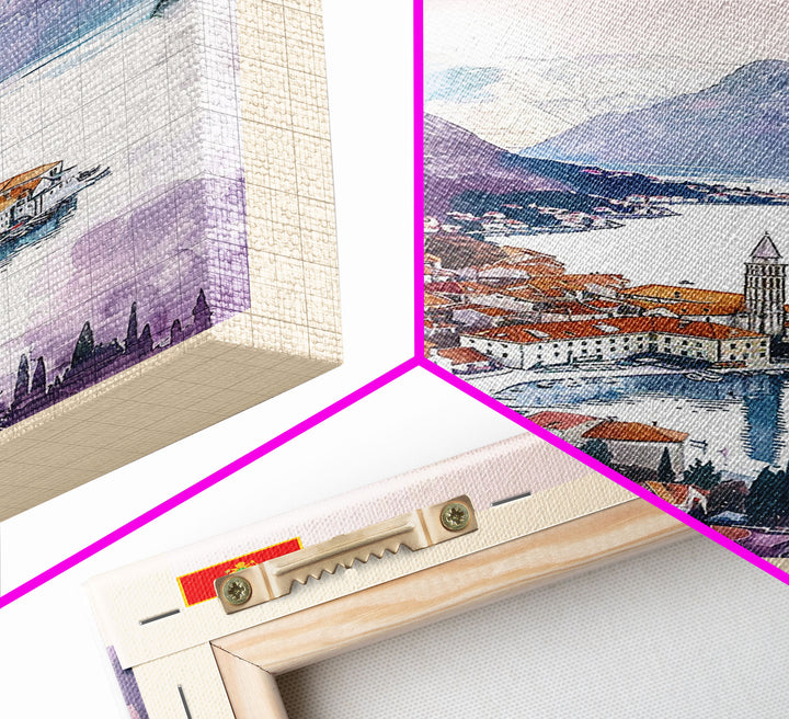 Niksic Montenegro Framed Canvas Print, Scenic Travel Poster, Watercolor Painting, Wall Art, Home Decor, Montenegro Landscape, Rustic Decor