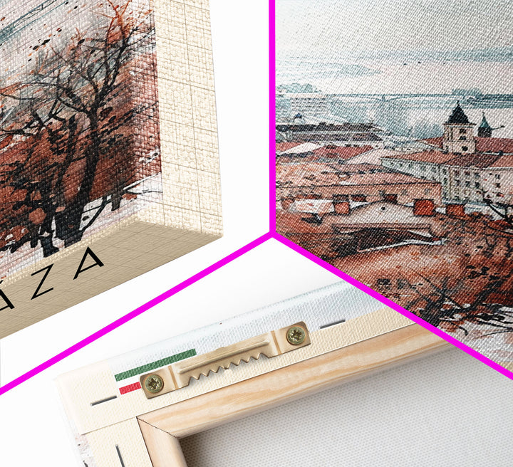 Nyiregyhaza Hungary Travel Poster Framed Canvas Print, Watercolor Painting, Scenic Wall Art, Home Decor, Hungarian Landscape, Rustic Art