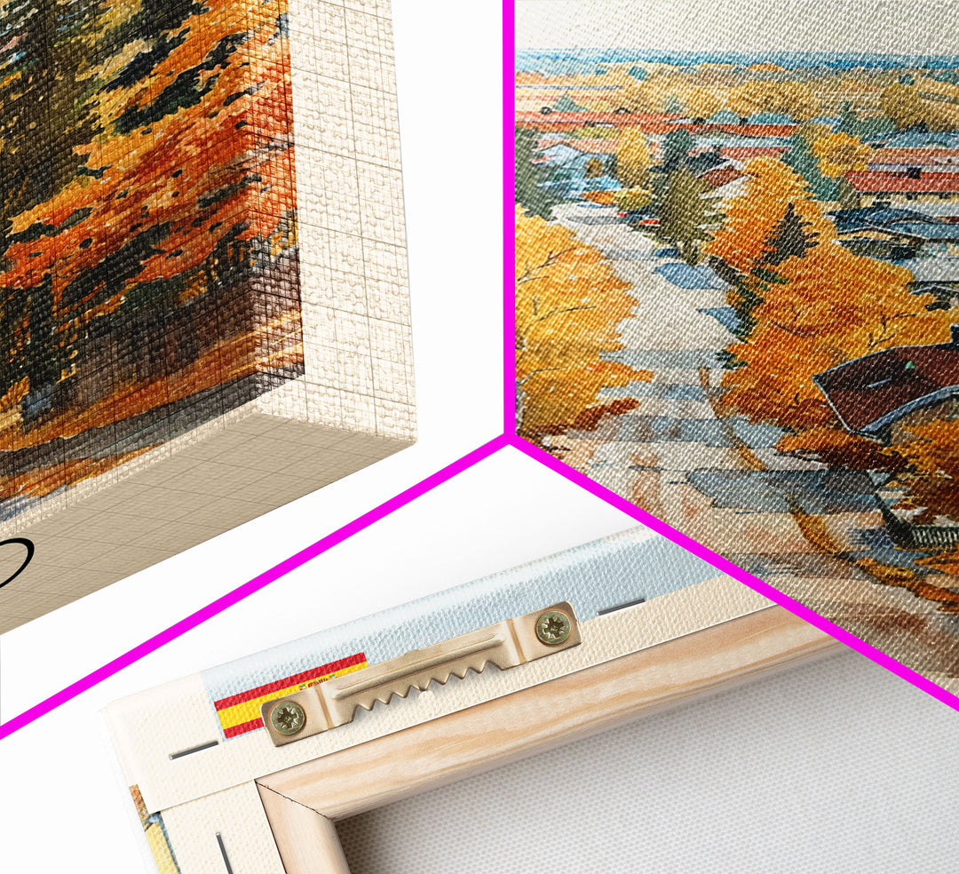 Orebro Sweden Travel Poster Framed Canvas Print, Watercolor Painting, Scenic Wall Art, Home Decor, Swedish Landscape, Minimalist Art