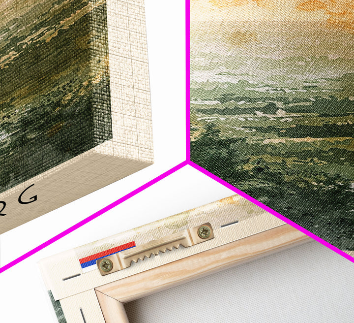 Orenburg Russia Travel Poster Framed Canvas Print, Watercolor Painting, Urban Wall Art, Home Decor, Russian Architecture, Contemporary Art