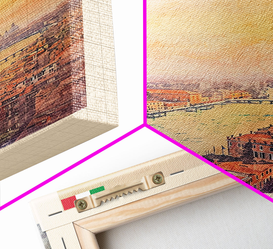 Padua Italy Travel Poster Framed Canvas Print, Watercolor Painting, Scenic Wall Art, Home Decor, Italian Cityscape, Modern Art