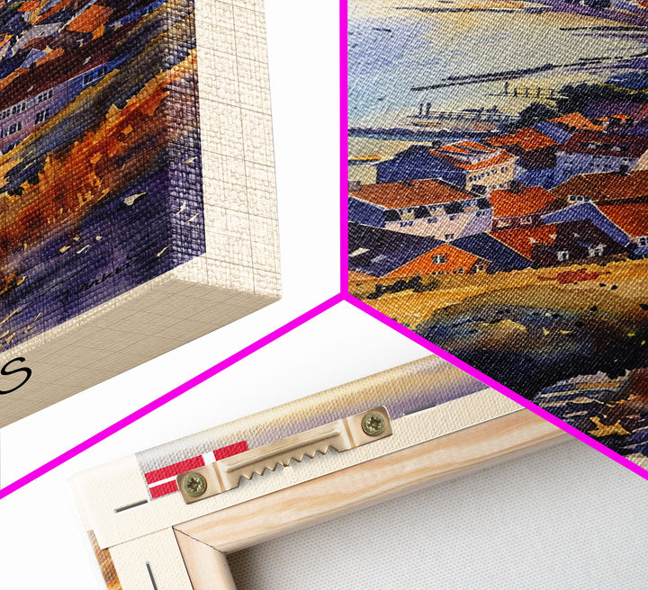 Randers Denmark Travel Poster Framed Canvas Print, Watercolor Painting, Scenic Wall Art, Home Decor, Danish Landscape, Classic Art