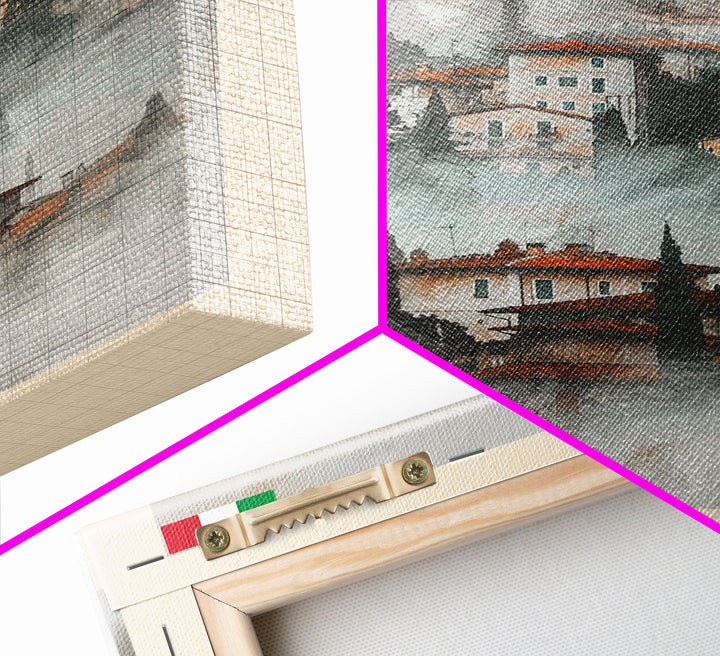 Rimini Italy Travel Poster Framed Canvas Print, Watercolor Painting, Coastal Wall Art, Home Decor, Italian Beach Scene, Vibrant Art