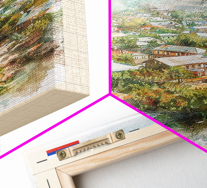 Ryazan Russia Travel Poster Framed Canvas Print, Watercolor Painting, Scenic Wall Art, Home Decor, Russian Cityscape, Modern Art