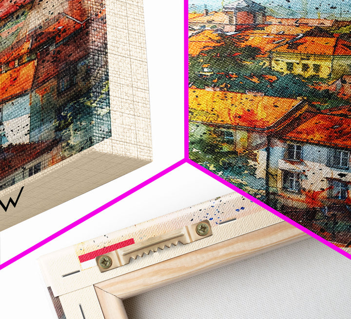 Rzeszow Poland Travel Poster Framed Canvas Print, Watercolor Painting, Urban Wall Art, Home Decor, Polish Cityscape, Classic Decor