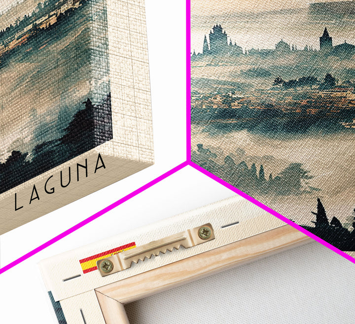 San Cristobal de La Laguna Spain Travel Poster Framed Canvas Print, Watercolor Painting, Scenic Wall Art, Home Decor, Spanish Landscape, Artistic Art