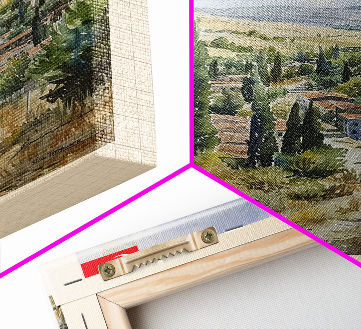 Sivas Turkey Travel Poster Framed Canvas Print, Watercolor Painting, Scenic Wall Art, Home Decor, Turkish Landscape, Modern Art