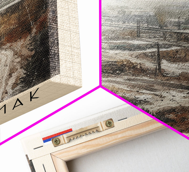 Sterlitamak Russia Travel Poster Framed Canvas Print, Watercolor Painting, Scenic Wall Art, Home Decor, Russian Landscape, Traditional Art