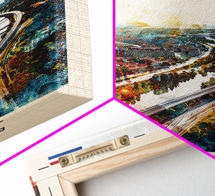 Tilburg Netherlands Travel Poster Framed Canvas Print, Watercolor Painting, Urban Wall Art, Home Decor, Dutch Cityscape, Trendy Decor