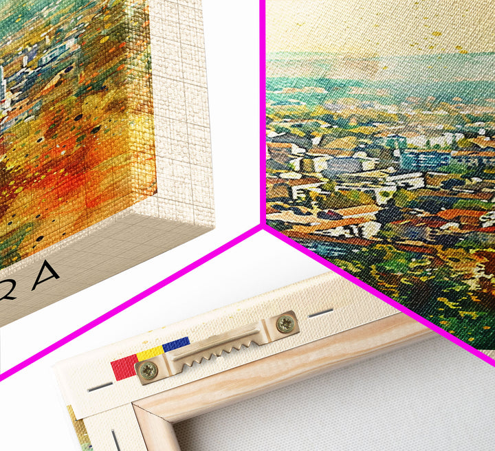 Timisoara Romania Travel Poster Framed Canvas Print, Watercolor Painting, Scenic Wall Art, Home Decor, Romanian Architecture, Heritage Art