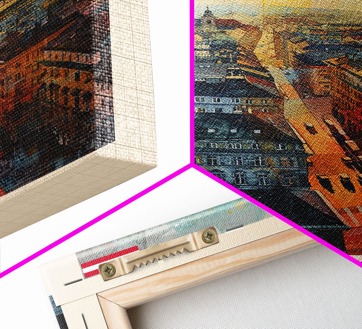 Vienna Austria Travel Poster Framed Canvas Print, Watercolor Painting, Historic Wall Art, Home Decor, Austrian Cityscape, Elegant Decor