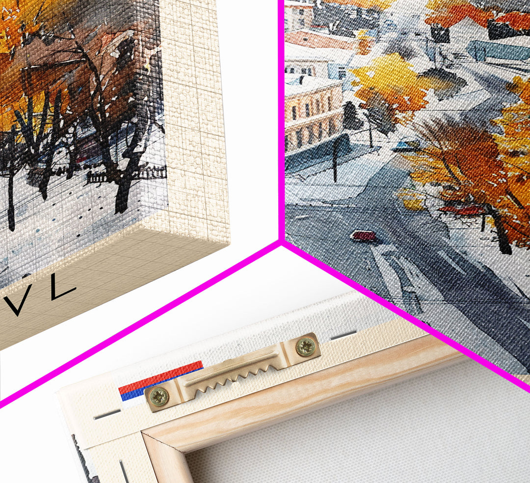 Yaroslavl Russia Travel Poster Framed Canvas Print, Watercolor Painting, Scenic Wall Art, Home Decor, Russian Landscape, Perfect Gift Idea