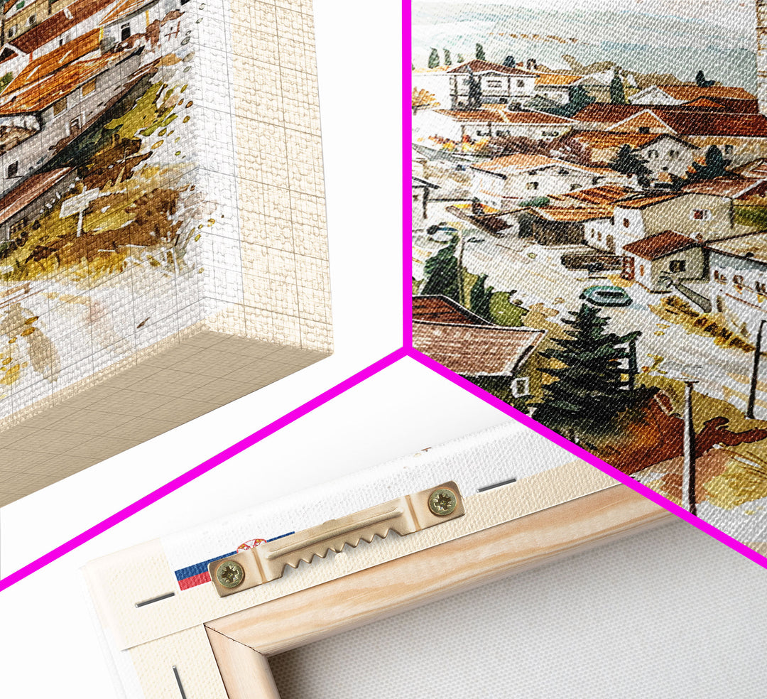 Stunning Aalborg Denmark Snowy Town Scene, Framed Canvas Print, Living Room Art, Minimalist Style, Home Decoration