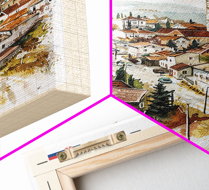 Stunning Aalborg Denmark Snowy Town Scene, Framed Canvas Print, Living Room Art, Minimalist Style, Home Decoration