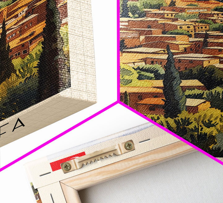 Historical Sanliurfa Panorama, Framed Canvas Print, Perfect for Bedroom Art, Travel Poster, Rustic Home Decoration, Watercolor Painting